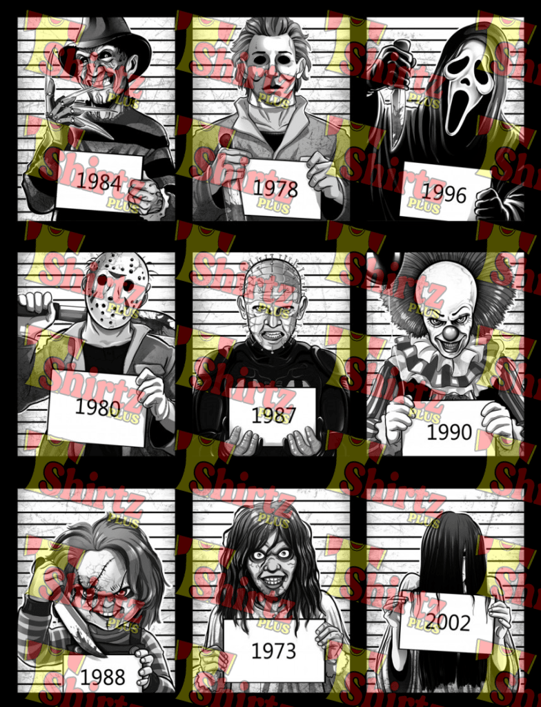 Horror Movie Line Up Digital Prints