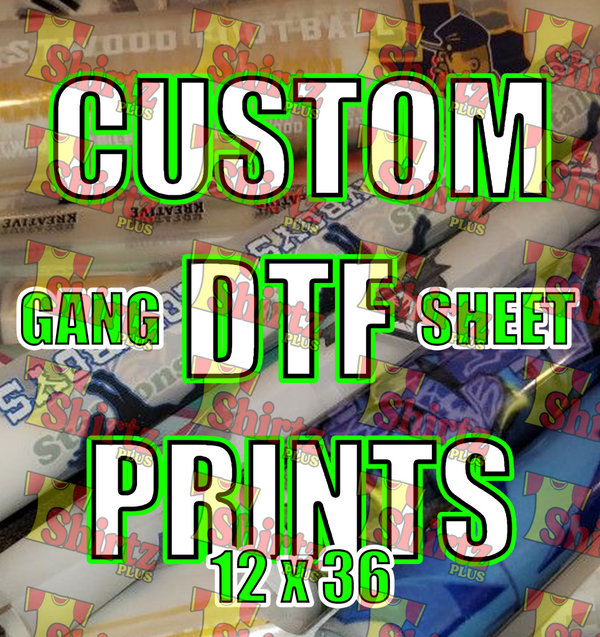 Custom Dtf Print 12X36 (Gang Sheet) Digital Prints